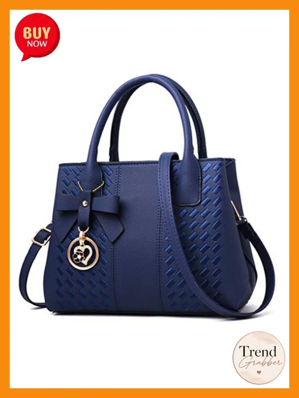 PU Leather Top Handle Satchel Shoulder Tote Bag with Bow Knot